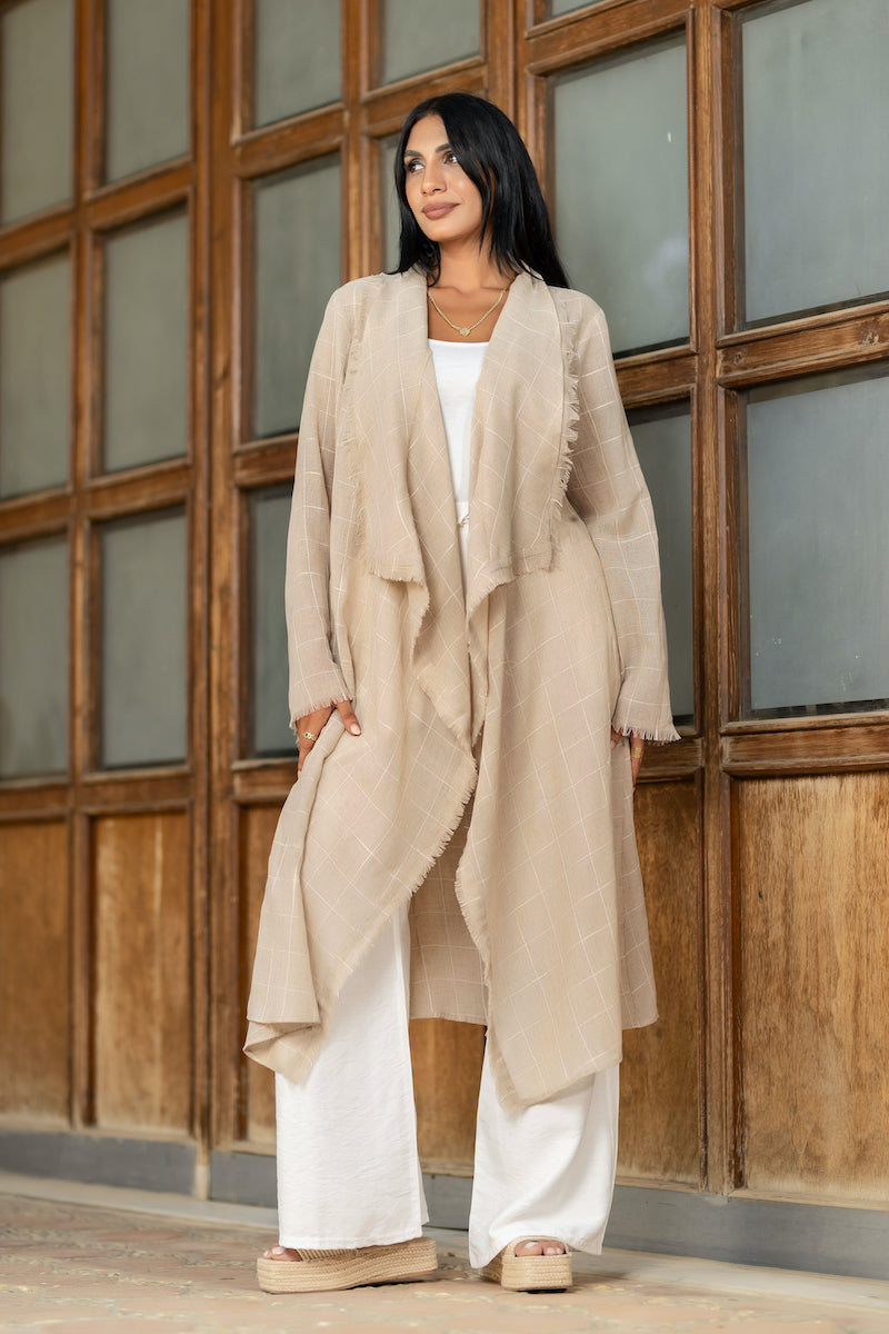 Beige linen cardigan best sale